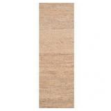 SAFAVIEH Natural Fiber Beige 3 ft. x 12 ft. Solid Runner Rug Customer Returns See Pictures