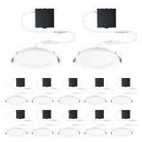 Commercial Electric Pro Value Series LED 6 in Round Adj Color Temp Canless Recessed Light for Kitchen Bath Living rooms, Wht 12-Pk Customer Returns See Pictures