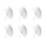 Feit Electric 5/6 in. 925 Lumens Selectable 5CCT Dimmable Integrated LED Retrofit Recessed Light Baffle Trim, White 6-Pack  Customer Returns See Pictures