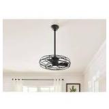 Home Decorators Collection Heritage Point 25 in. Indoor/Covered Outdoor Matte Black Fandelier Ceiling Fan with Integrated LED and Remote Included  Customer Returns See Pictures