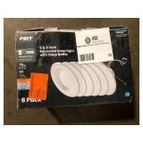 Feit Electric 5/6 in. 925 Lumens Selectable 5CCT Dimmable Integrated LED Retrofit Recessed Light Baffle Trim, White 6-Pack  Customer Returns See Pictures