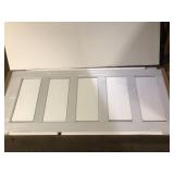 SOCBAZZAR 32 in. x 80 in. 5-Lite Solid Core Frosted Glass White Primed Composite MDF Interior Door Slab No Hardware IncludedCustomer Returns See Pictures