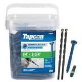 Lot of Tapcon 1/4 in. x 2-3/4 in. Star Flat-Head Concrete Anchors (150-Piece)  Customer Returns See Pictures