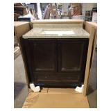 Glacier Bay Delridge 31 in. Single Sink Chocolate Bath Vanity with Caramel Cultured Marble Top (Assembled) Broken Customer Returns See Pictures
