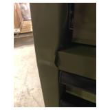 Husky 46 in. W x 18.1 in. D 9-Drawer Army Green Mobile Workbench Cabinet with Solid Wood Top  Damaged Customer Returns See Pictures