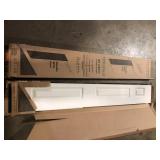 Lot of CALHOME 24 in. x 84 in. 6Panel Primed White MDF Hollow Core Composite Bi-Fold Barn Door with Sliding Hardware Kit One Unit has Damage  Customer Returns See Pictures