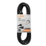 Lot of HDX 15 ft. 16/3 Light Duty Indoor/Outdoor Extension Cord, Black   Customer Returns See Pictures