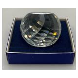 Swarovski Crystal Round Ball  Paperweight With SCS And Swan 1 1/2"  And Swarvoski Collectors Pen (Both NIP)
