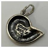 Walt Disney Classic Collection STERLING SILVER The Little Mermaid Ariel Shell Charm 2.63 Grams With Card