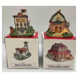 Misc. AMERICANA Collection Collectible Miniature Buildings And Pewter Figurines (NIB)