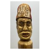 Hand Carved North Kansas City Fire Department Fireman Cane With DB 1992