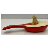 One Of A Kind RARE Vintage 1945 Wartime Send Back Dog And Guitar Ornament With Pencil Writing 1945 L.A. California On It