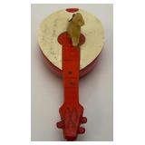 One Of A Kind RARE Vintage 1945 Wartime Send Back Dog And Guitar Ornament With Pencil Writing 1945 L.A. California On It