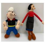 Vintage POPEYE And OLIVE OIL Plush Figures 8"