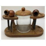 Vintage Misc. Pipes, Pipe Stand & Tobacco Jar