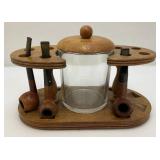 Vintage Misc. Pipes, Pipe Stand & Tobacco Jar