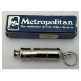 Vintage Metropolitan "The Authentic British Police Whistle In Original Box (NEW)