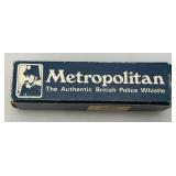 Vintage Metropolitan "The Authentic British Police Whistle In Original Box (NEW)
