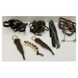 Vintage Horse Bits, Leather And Celluloid Horse Tail Braid Wraps And More