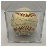 1953 Detroit Lions Signed Baseball Including Names Like, Johnny Peske, Jim Delsing, Bill Hitchcock, Ted Gray, Bob Swift, Bill Wright, Don Lund And Many More In Protective Case