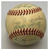 1954 New York Giants Autographed Ball With 26 Signatures In Protective Case