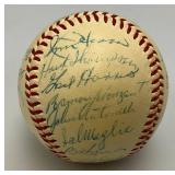 1954 New York Giants Autographed Ball With 26 Signatures In Protective Case