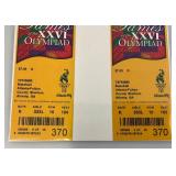 Set Of Tickets From 1996 Games Of The XXVI Olympiad Baseball Game In Protective Sleeve And 1996 Atlanta Hardcover Book