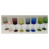 MCM Twisted Stem Multi Colored Glasses In Original Box