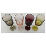 MCM Twisted Stem Multi Colored Glasses In Original Box