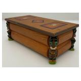 Misc. Vintage Wooden Items Including Aztec Themed Calendar & Wooden Trinket Box