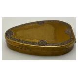 RARE FIND Antique 1917 Patent Date Art Deco Woodworth Karess Powder And Rouge Compact Gold Tone Metal