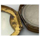RARE FIND Antique 1917 Patent Date Art Deco Woodworth Karess Powder And Rouge Compact Gold Tone Metal