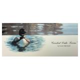 Unframed  Pencil Signed Frank Mittlstadt Limited Edition Print 40/155 "Crooked Lake Loons" 14 3/4" x 25 3/4" Overall Page Size