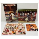 Misc. Collectible Tin Signs Including Looney Tunes, Sylvester The Cat, Wiley The Coyote And More Most 12" x 15"