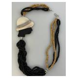 Vintage Large Art Deco Necklace With Female Silhoette (Cast Needs Repair)