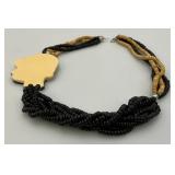 Vintage Large Art Deco Necklace With Female Silhoette (Cast Needs Repair)