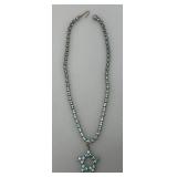 Rhinestone Star Necklace 15"