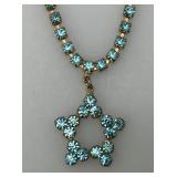 Rhinestone Star Necklace 15"