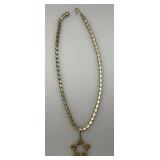 Rhinestone Star Necklace 15"