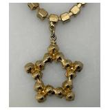 Rhinestone Star Necklace 15"