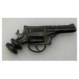 VERY RARE Cracker Jack Collectible Metal Miniature Gun 1 3/4"