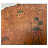 Very Old Picnic Basket With Hand Drawn Cartoon Characters Like Mickey Mouse, Popeye, Whimpy And More (Very Cool)