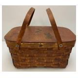 Very Old Picnic Basket With Hand Drawn Cartoon Characters Like Mickey Mouse, Popeye, Whimpy And More (Very Cool)