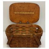 Very Old Picnic Basket With Hand Drawn Cartoon Characters Like Mickey Mouse, Popeye, Whimpy And More (Very Cool)