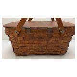 Very Old Picnic Basket With Hand Drawn Cartoon Characters Like Mickey Mouse, Popeye, Whimpy And More (Very Cool)