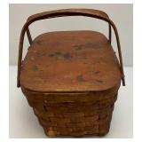 Very Old Picnic Basket With Hand Drawn Cartoon Characters Like Mickey Mouse, Popeye, Whimpy And More (Very Cool)