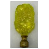 Est. 75.00 - $125.00 Antique RARE Sea Biscuit With Roses (Kentucky Derby) Uranium Glass Lamp Finial