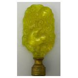 Est. 75.00 - $125.00 Antique RARE Sea Biscuit With Roses (Kentucky Derby) Uranium Glass Lamp Finial