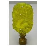 Est. 75.00 - $125.00 Antique RARE Sea Biscuit With Roses (Kentucky Derby) Uranium Glass Lamp Finial