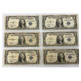 1935 B Silver Certificates 1 Dollar Blue Seal